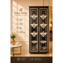 Zesa Home 6 Parça Gardenya Fransız Güpür Detaylı Salon Vitrin, Gümüşlük Peçetesi
