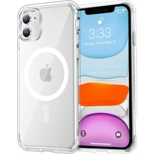 Cayk iPhone 11 Uyumlu Magsafe Wireless Şarj Özellikli Mika Kristal Çizilmez Sararmaz Şeffaf Kılıf