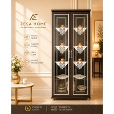 Zesa Home 6 Parça Gardenya Fransız Güpür Detaylı Salon Vitrin, Gümüşlük Peçetesi