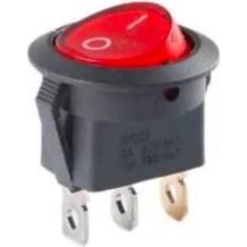Kuzey Aksesuar Yuvarlak On Of 3 Pin Işıklı 12V Açma Kapama Düğme Buton 5 Adet