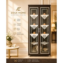 Zesa Home 6 Parça Gardenya Fransız Güpür Detaylı Salon Vitrin, Gümüşlük Peçetesi
