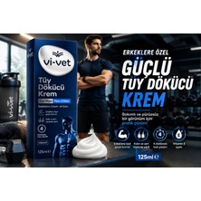 Vi-Vet Erkeklere Özel Tüy Dökücü Krem 125 ml – Tüm Ciltler Için, Vitamin E’li, 4 Dakikada Etkili