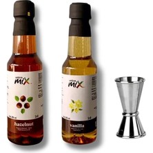 Premini Fındık ve Vanilya Aromalı Kahve Şurubu + Çelik Ölçek Jigger 2X250 ml