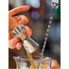 Premini Tokmaklı Bar Kaşığı Jigger 2/4 cl Kokteyl Ölçeği Seti