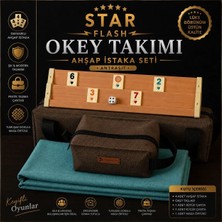 Mady Aksesuar Okey Takım Çantası Kahverengi, Aqua Oyun Masası Örtüsü, Ahşap Okey Takımı Seti