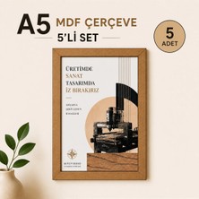 A5 Mdf Çerçeve 5’li Set Ham Mdf Boyanabilir Lazer Kesim Çerçeve 14,8X21 cm