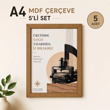 A4 Mdf Çerçeve 5’li Set Ham Mdf Boyanabilir Lazer Kesim Çerçeve 21X29,7 cm
