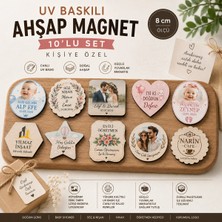 Kişiye Özel Uv Baskılı Ahşap Magnet 10’lu Set Fotoğraflı Magnet