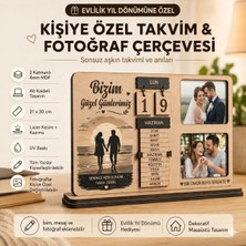 Kişiye Özel Takvim ve Fotoğraf Çerçevesi Hediyesi 21X30 cm Mdf Masa Dekoru