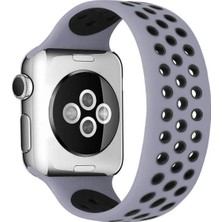 Belirtilmemiş Watch 42MM Ayarlı Delikli Silikon Kordon - Gri-Siyah