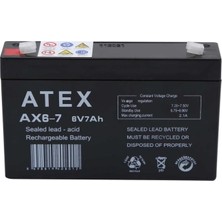 Marsilyan Atex Ax6-7 6V 7AH Akü