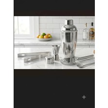Premini Paslanmaz Çelik 5 Parça Kokteyl Hazırlama ve Shaker Seti (550 Ml)
