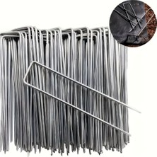 Mix And Match Sera Taban Örtüsü Çivisi 20 Adet – 15 cm U Tipi Kazık, 4 mm Galvanizli Paslanmaz Tel, Malç Örtüsü Çivisi
