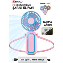Empressco Taşınabilir Mini El Fanı, Sessiz ve Güçlü, Katlanabilir, Askılı Serinletici