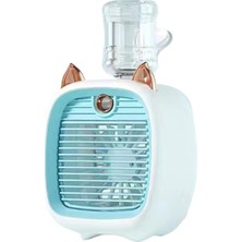 Empressco Mini Masaüstü Fan ve Nemlendirici, Taşınabilir ve Serinleten Mavi Renk