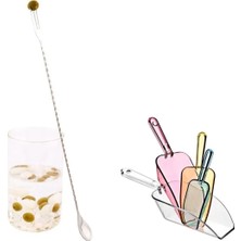Premini Çatallı Bar Kaşığı 30CM ve Buz Küreği 4'lü Set, Kokteyl Aksesuarları