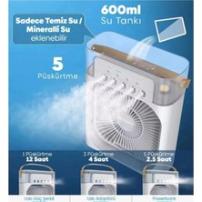 Empressco Buharlı, Işıklı, Taşınabilir Vantilatör, 7 Renk, 5 Spreyli, Gece Işığı