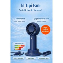 Empressco Taşınabilir 3 Hızlı Serinletici Fan, Masaüstü Vantilatör, Typ-C Şarjlı