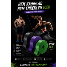 Allmart 35 kg Direnç Bandı Kas Geliştirme Lastiği Fitness Pilates Cross Training Bant - Extra Sert (3'lü Paket)