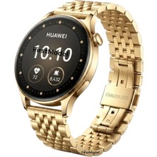 FirstModel 20 mm Universal Jubile Paslanmaz Çelik Kordon Akıllı Pimli Altın
