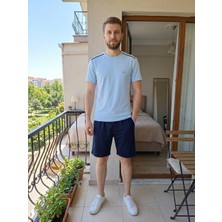 D'S Damat Ds Damat Maschio Pamuk Şort Takım Mavi