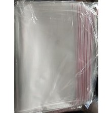 Hace Bazaar Şeffaf Bantlı (30X40 Cm) Parlak Jelatin Poşet (100 Adet) - Şeffaf Hediye Poşeti -Hcb