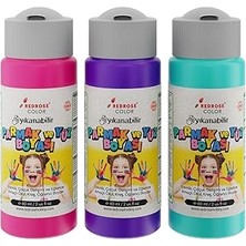 Hace Bazaar Mor-Fuşya-Turkuaz Parmak Boyası 3'lü Set 3X60ML -Hcb