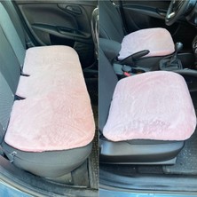 TKÇ Yumuşak Tüylü Peluş Serme Oto Koltuk Koruyucu Minder Ön Arka Pudra Pembe