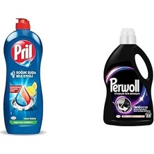 Hace Bazaar Pril Cold Power Yağ Çözme Etkili Limon Kokulu + Perwoll Hassas Sıvı Çamaşır Deterjanı Siyah