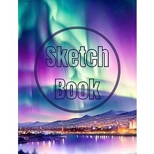Hace Bazaar Sketch Book: Premium Watercolor The Aurora Lights Over The City View Design Cover Page Sketchbook Bl