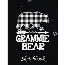 Hace Bazaar Independently Published Christmas Sketch Book: Black And White Buffalo Plaid Grammie Bear Christmas,