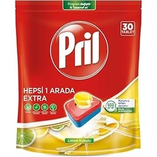 Hace Bazaar Pril Hepsi Bir Arada Extra Tablet Bulaşık Deterjanı 30 Yıkama (1 x 30 Tablet) -Hcb