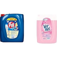 Hace Bazaar Pril Sıvı Bulaşık Deterjanı Limon 4 kg + Vernel Çamaşır Yumuşatıcısı Gülün Büyüsü 5