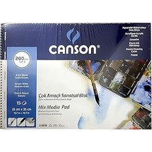 Hace Bazaar Canson Fineface Çok Amaçli Resim Bloklari 200GR 25X35 15YP Spiralli Resim Defteri -Hcb