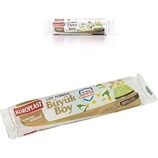Hace Bazaar Koroplast Yasemin Büzgülü Orta Boy 15LI Çöp Torbası + Yasemin Büzgülü Büyük Boy 10LU Çö