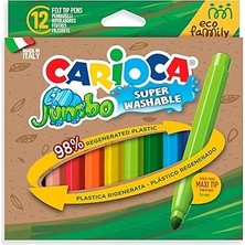 Hace Bazaar Carioca Eco Famıly Jumbo Süper Yıkanabilir Keçeli Boya Kalemi 12'li -Hcb