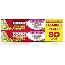Hace Bazaar Cook Ekonomik Büyük Buzdolabı Poşeti, 30 x 42 Cm, 80 Yaprak, Şeffaf -Hcb