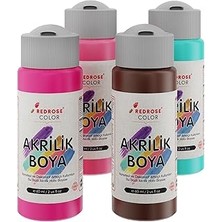 Hace Bazaar Red Rose Tamamlayıcı Renkler Akrilik Boya 4'lü Set 4X60 ml -Hcb
