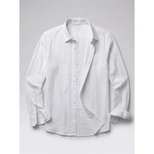 Lune Store Erkek Armürlü Yarım Oversize Müslin Gömlek
