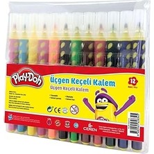 Hace Bazaar Play-Doh 12 Renk Üçgen Fırça Uçlu Kalem Pp Kutu -Hcb