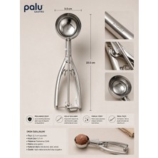 Palu Gastro Paslanmaz Çelik Dondurma Kaşığı 22.5 cm - Profesyonel Yaylı Servis Kaşığı