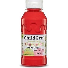 Hace Bazaar Childgen Süper Yıkanabilir Parmak Boya 350 ml Şişe Kırmızı -Hcb