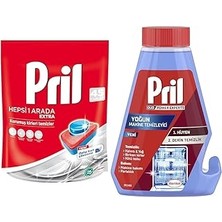 Hace Bazaar Pril Hepsi Bir Arada Extra Tablet Bulaşık Deterjanı 45 Yıkama (1 x 45 Tablet) + Pril 5 Etkili Yo