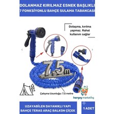 Mrt Bilişim Uzayan Bahçe Hortumu 7.5 Metre Ayarlanabilir Tabancalı Premium Sulama Hortumu Bahçe Hortumu 7 Fonksiyonlu Sulama Başlığı 1