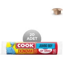 Cook Ekonomik Jumbo Boy Çöp Torbası 80 x 110 cm 1 Koli (20 Paket)