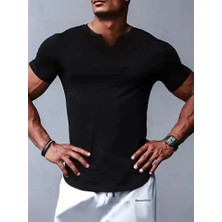 Lune Store Erkek Kısa Kollu V Yaka Süprem T-Shirt