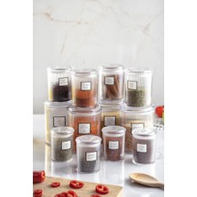 Gees Global 12'li Barok Yuvarlak 3 Boy Kavanoz Seti & Saklama Kabı & Erzak Kabı (4*1000 Ml, 4*500 ML,4*250 Ml)