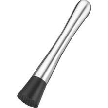 Premini Paslanmaz Çelik Mojito Muddler 20 cm Tırtıklı Uç ile Kokteyl Karıştırıcı