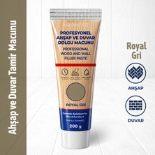 Badem10 Ahşap Parke Duvar Tamir Macunu Royal Gri Mobilya Dolgu Çatlak Giderici 200 gr Kullanıma Hazır