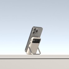 S-Link MG300 10000MAH PD20W Magsafe 15W Kablosuz Type-C Beyaz Taşınabilir Metal Şarj Cihazı Powerban